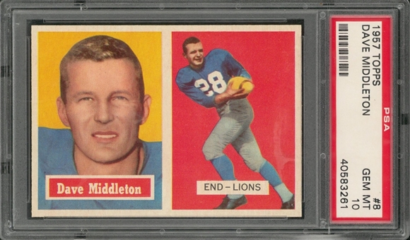 1957 Topps Football #8 Dave Middleton – PSA GEM MT 10 "1 of 1!"